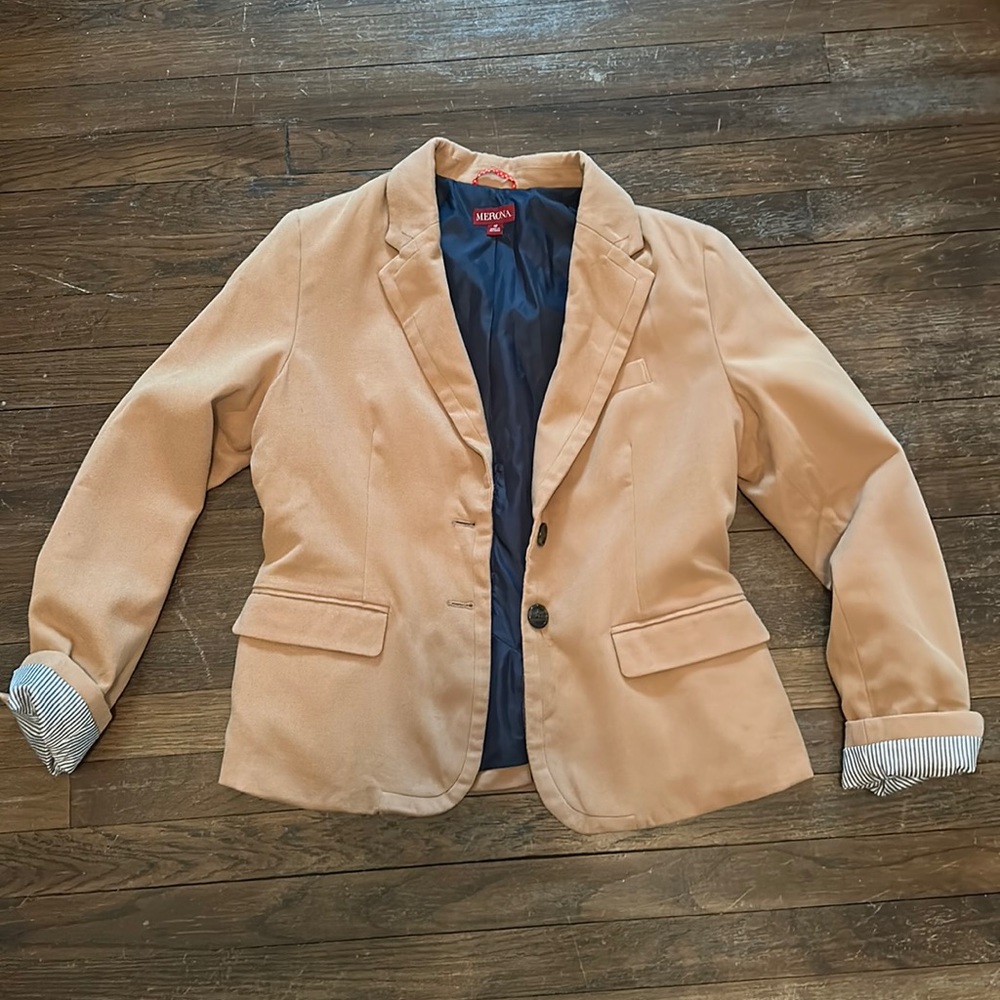 Tan Blazer with Cuff Detail